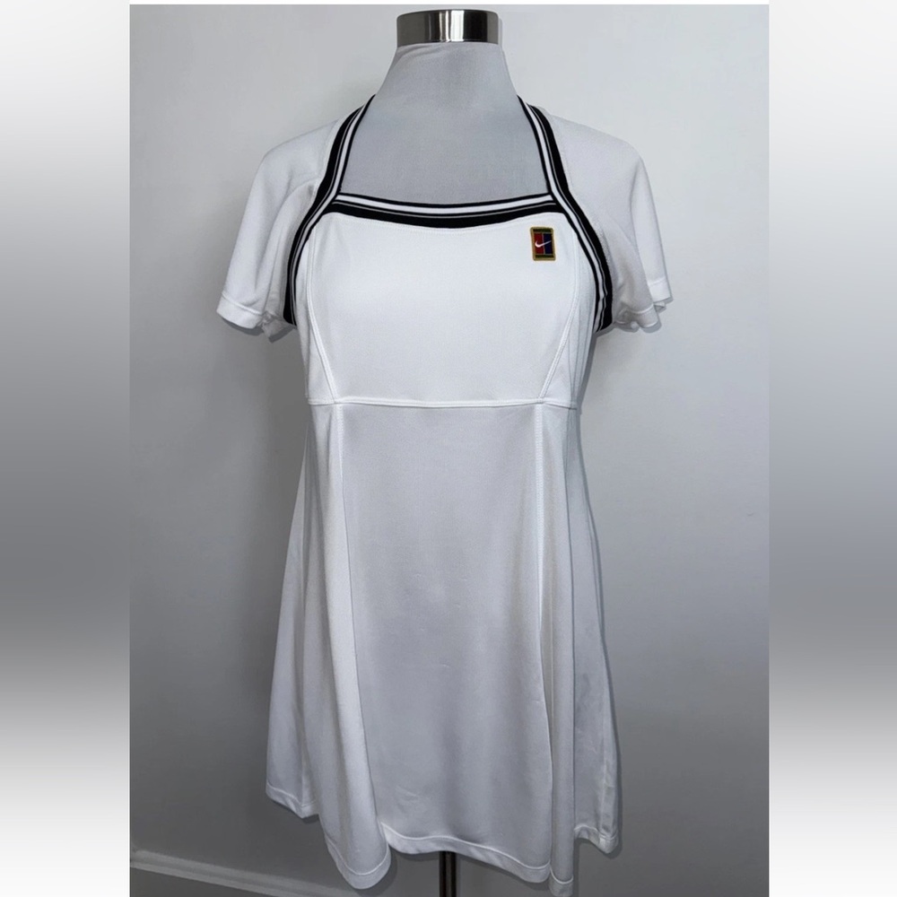 Vintage Nike Dress Womens Large White Block Stitch Court Polo Tennis Fit Y2K